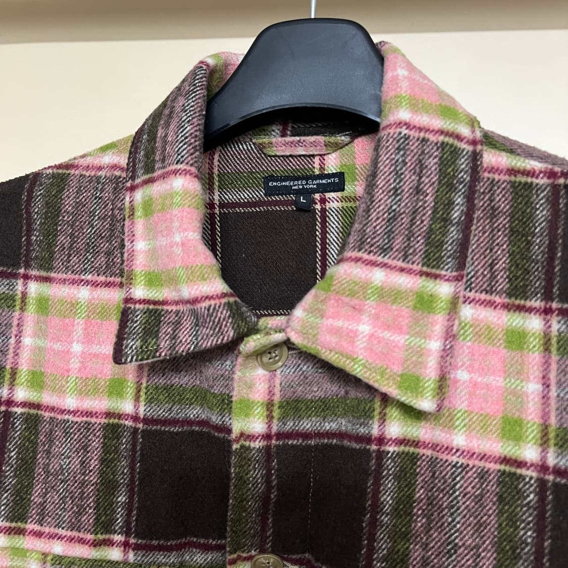 [L] 엔지니어드가먼츠 익스플로러 셔츠 자켓 브라운/핑크 엔가 상품이미지4