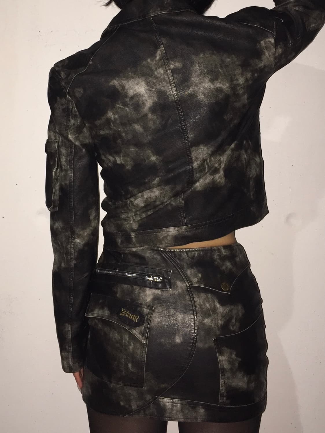 24ans 펑크 빈티지 타이다이 레더 셋업 상품이미지2