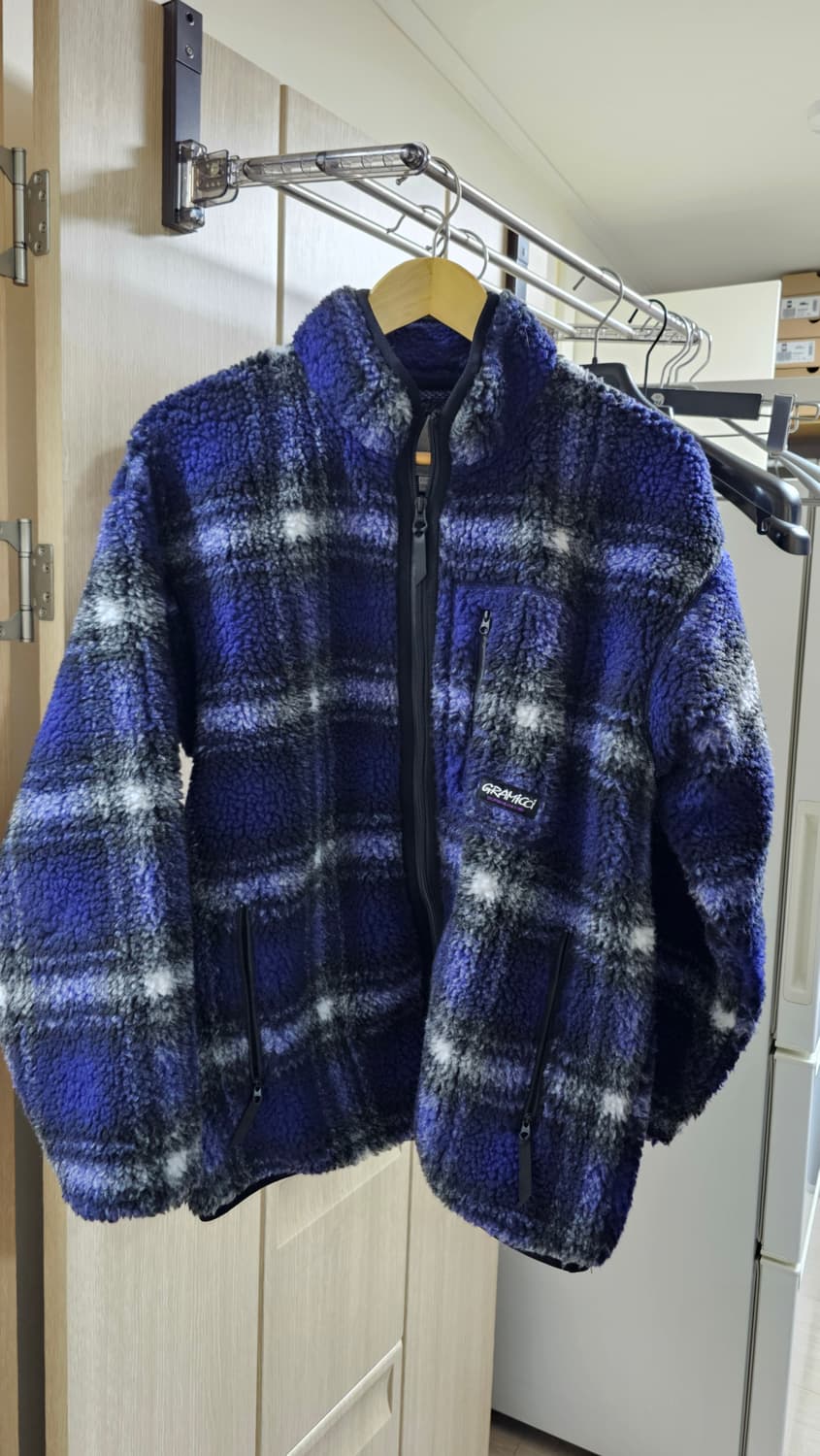 그라미치 쉐도우 플레이드 셰르파 자켓 퍼플 M(100) 상품이미지1