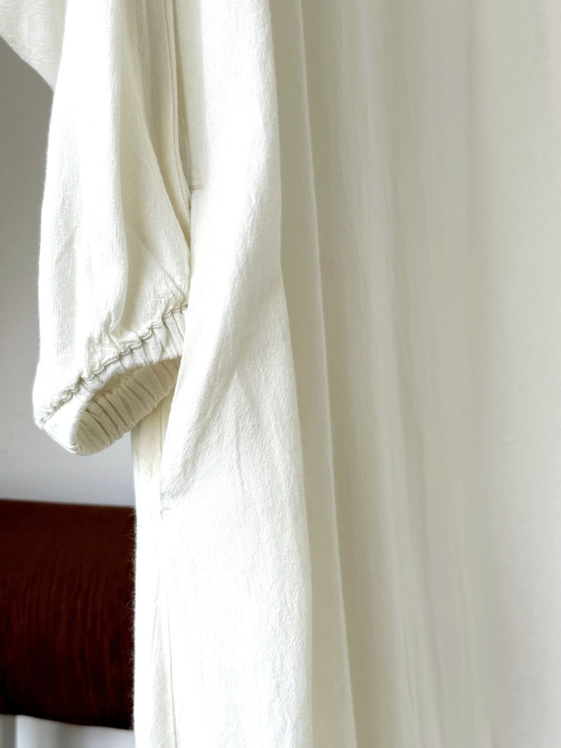 Rayon linen shirred design loose onepiec 상품이미지5