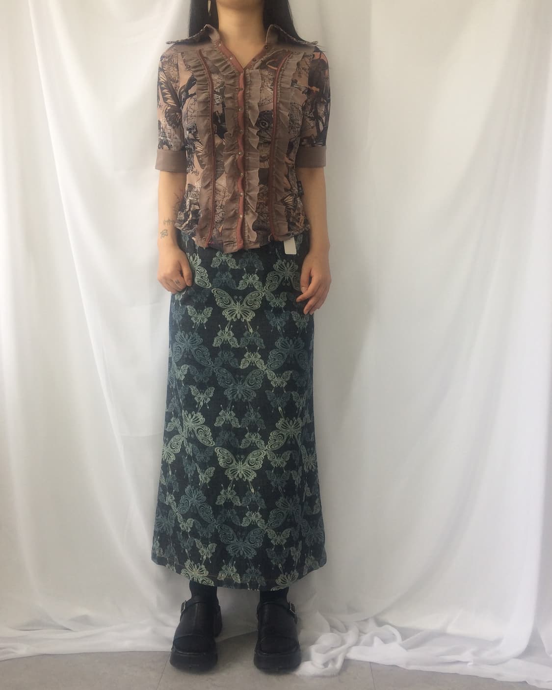 Ozone community butterfly pattern denim  상품이미지4