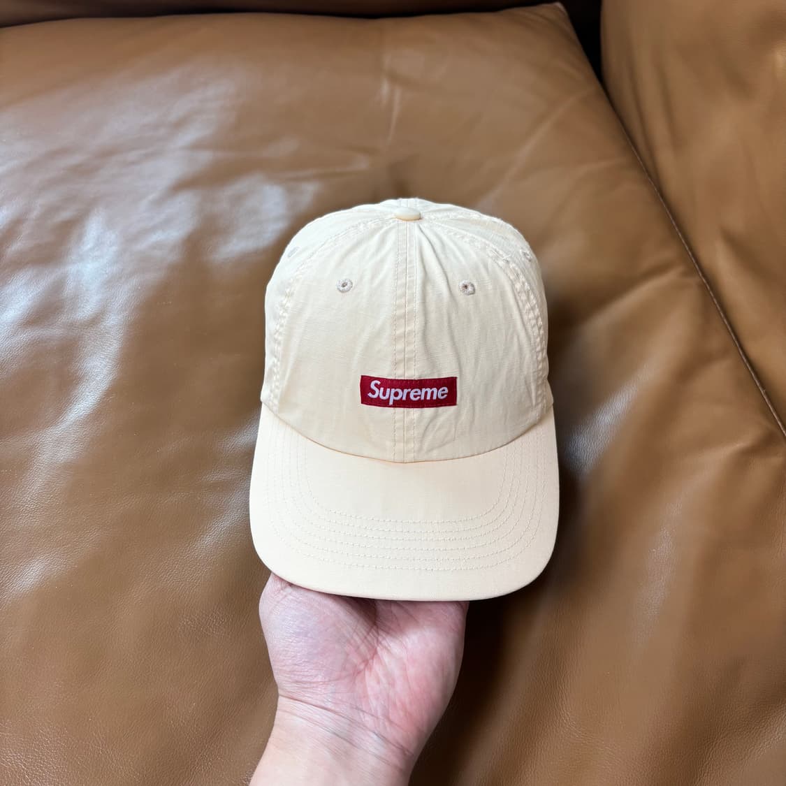 슈프림 6패널 볼캡 모자 22SS 코티드 리넨 내츄럴 상품이미지2