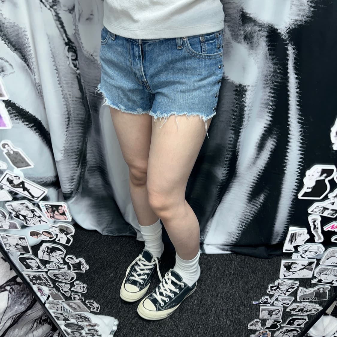 리바이스 스터드 숏팬츠 핫팬츠 갸루 y2k 상품이미지2