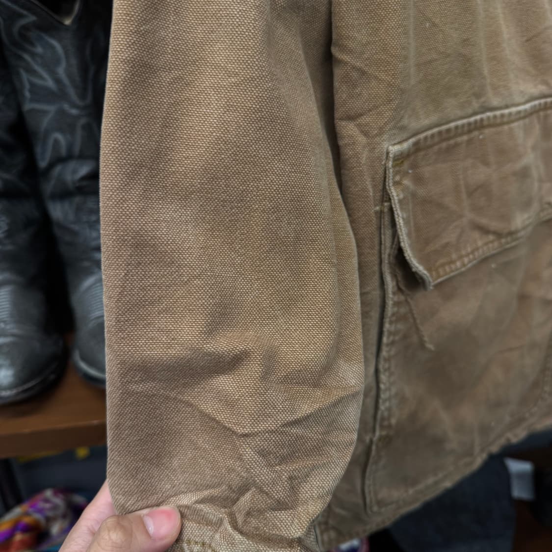 90s 리바이스 헤비 코튼 로고 라이닝 워크 초어 자켓 N219 상품이미지5