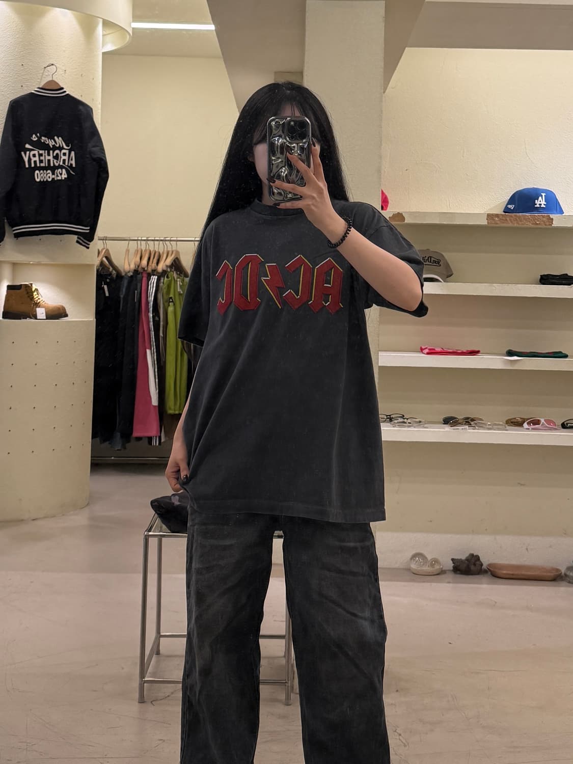 ACDC 밴드 로고 프린팅 반팔 티셔츠 U1377 상품이미지1