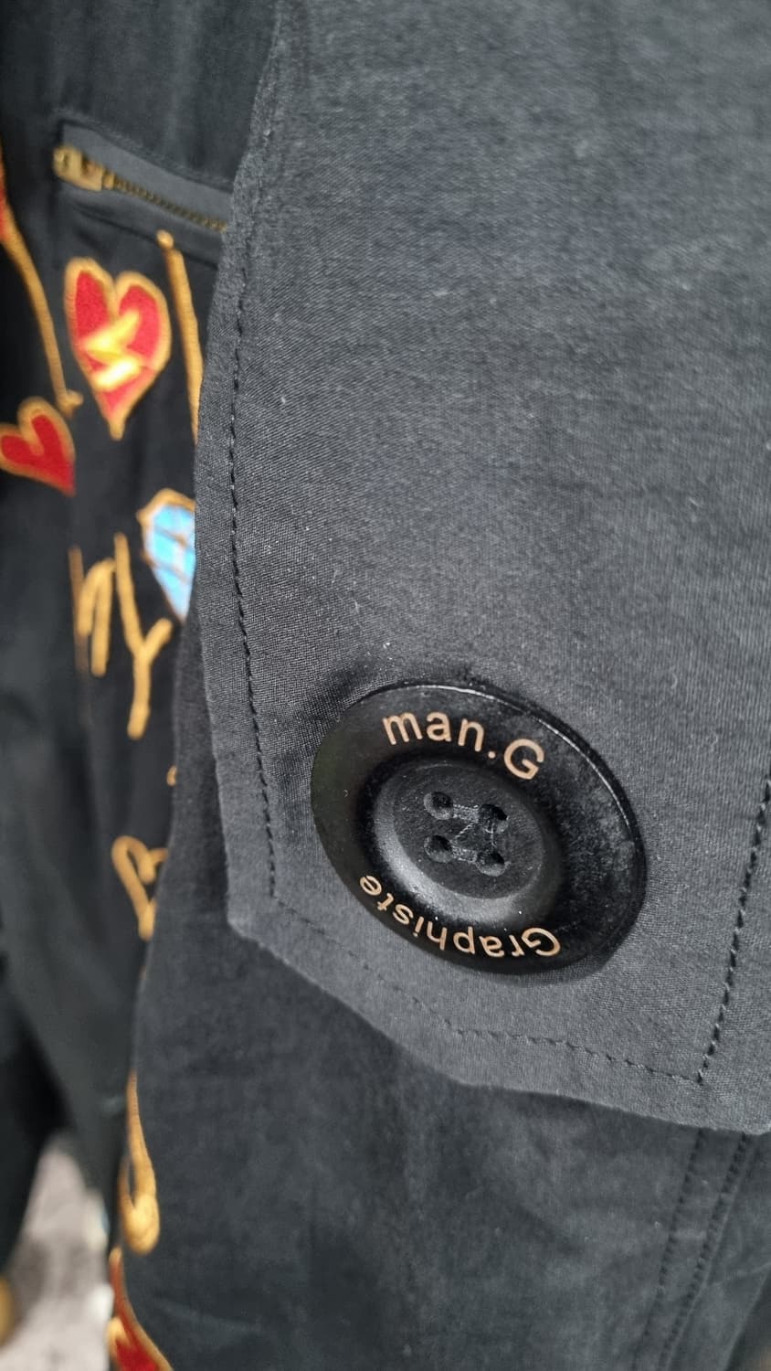 (man G) 만지 자수 검정색 힙한 야상 프리사이즈 (105~110)  상품이미지4