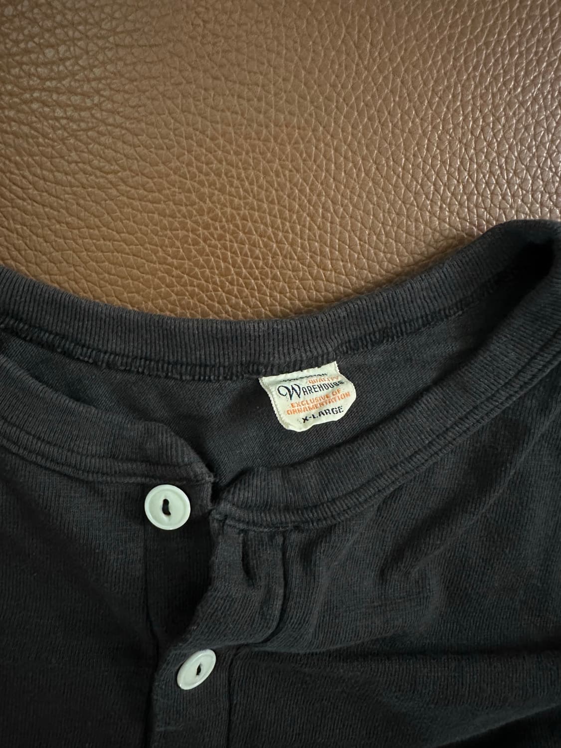 웨어하우스 반팔 헨리넥 블랙 XL 상품이미지4