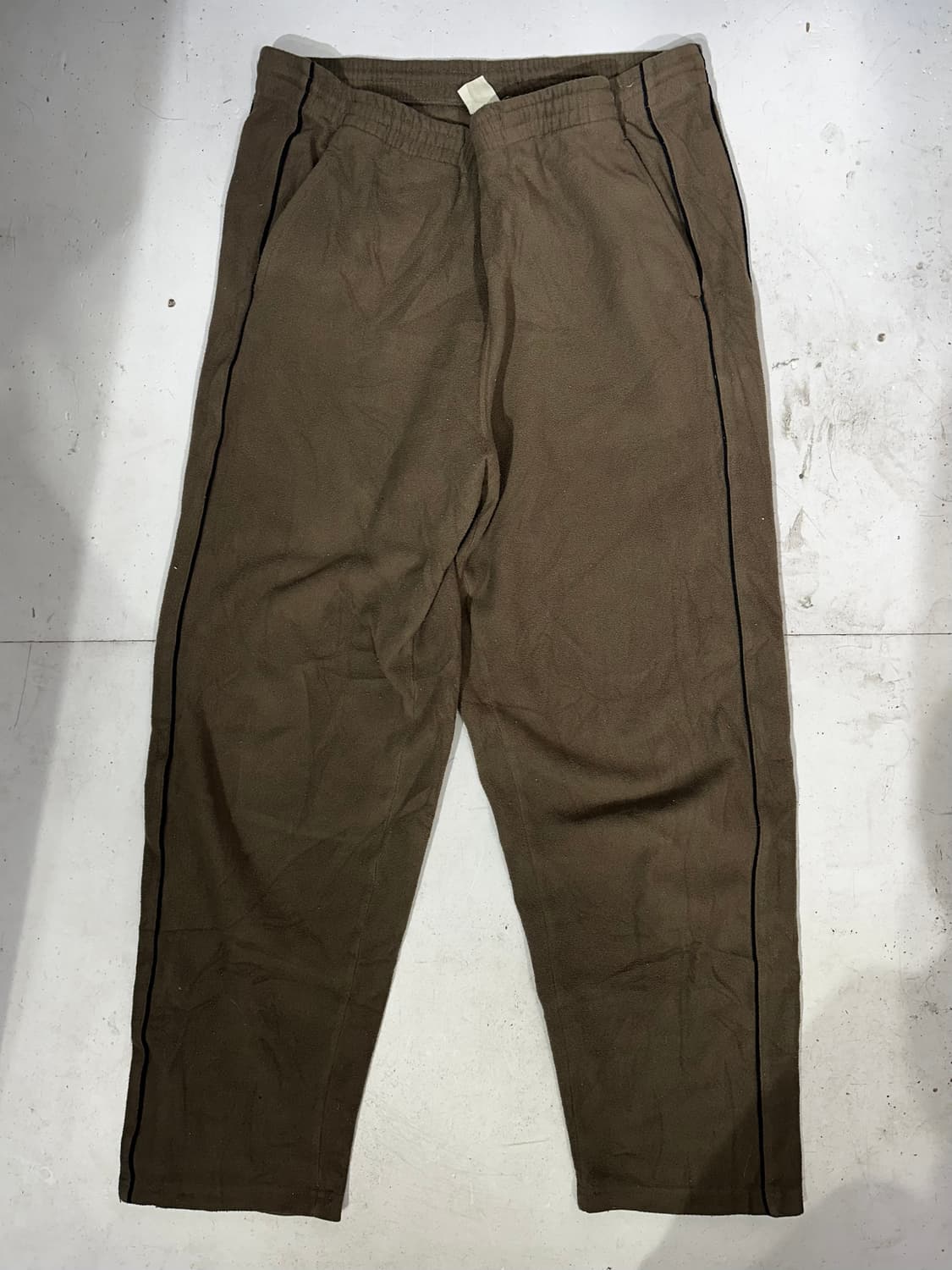 일본 빈티지 후리스 와이드 브라운 뽀글이 트레이닝 팬츠 추리닝 바지  상품이미지4