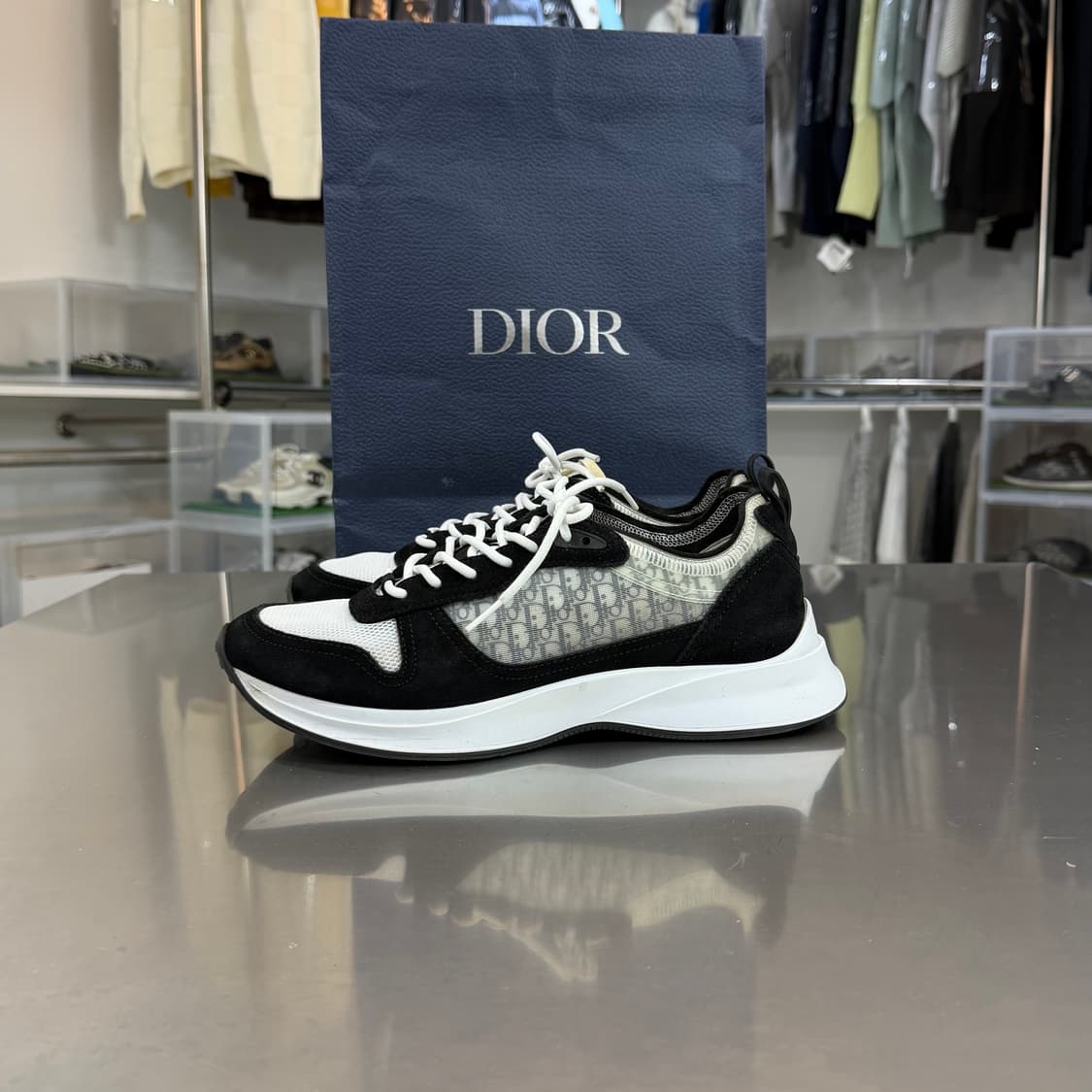 [리오브전포점] 디올 오블리크 B25 스웨이드 메쉬 러너 스니커즈 7.5 상품이미지1