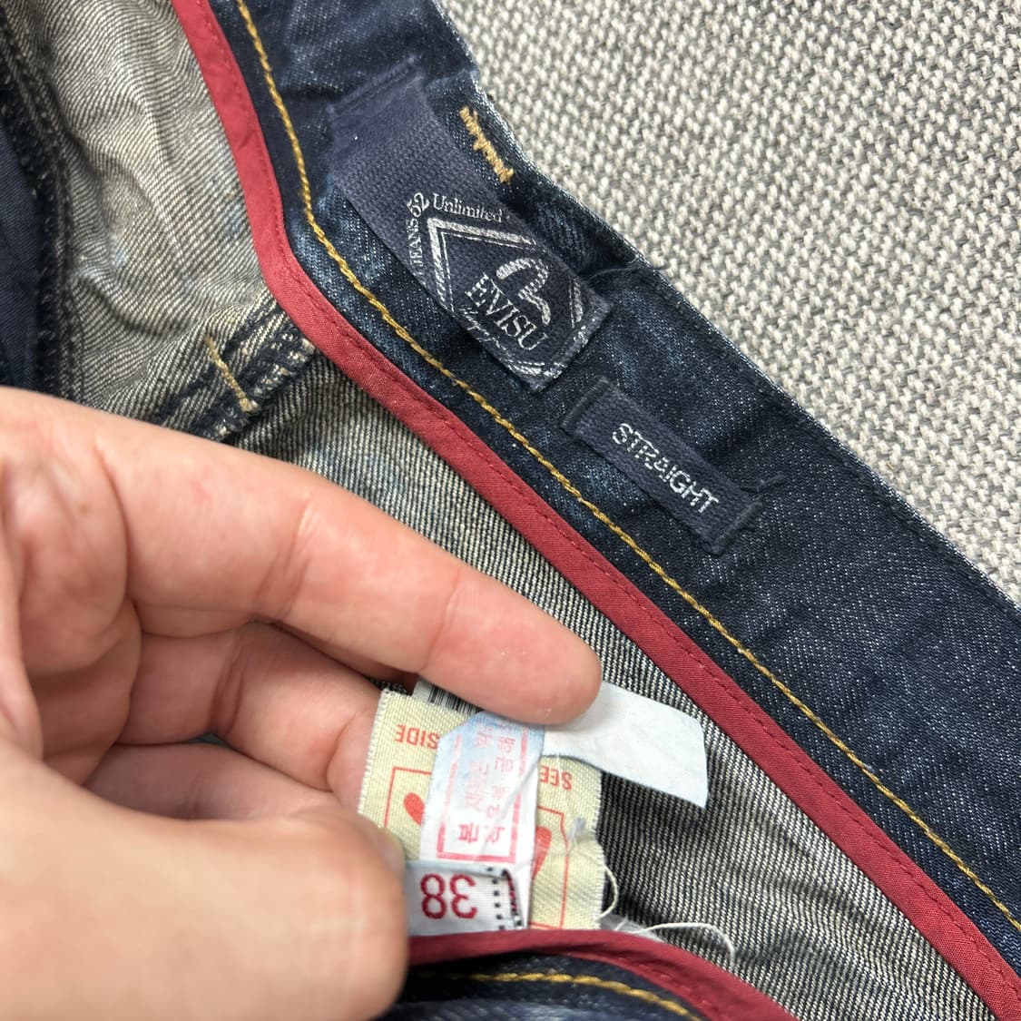 에비수 워시드 백로고 데님팬츠(38) 상품이미지10