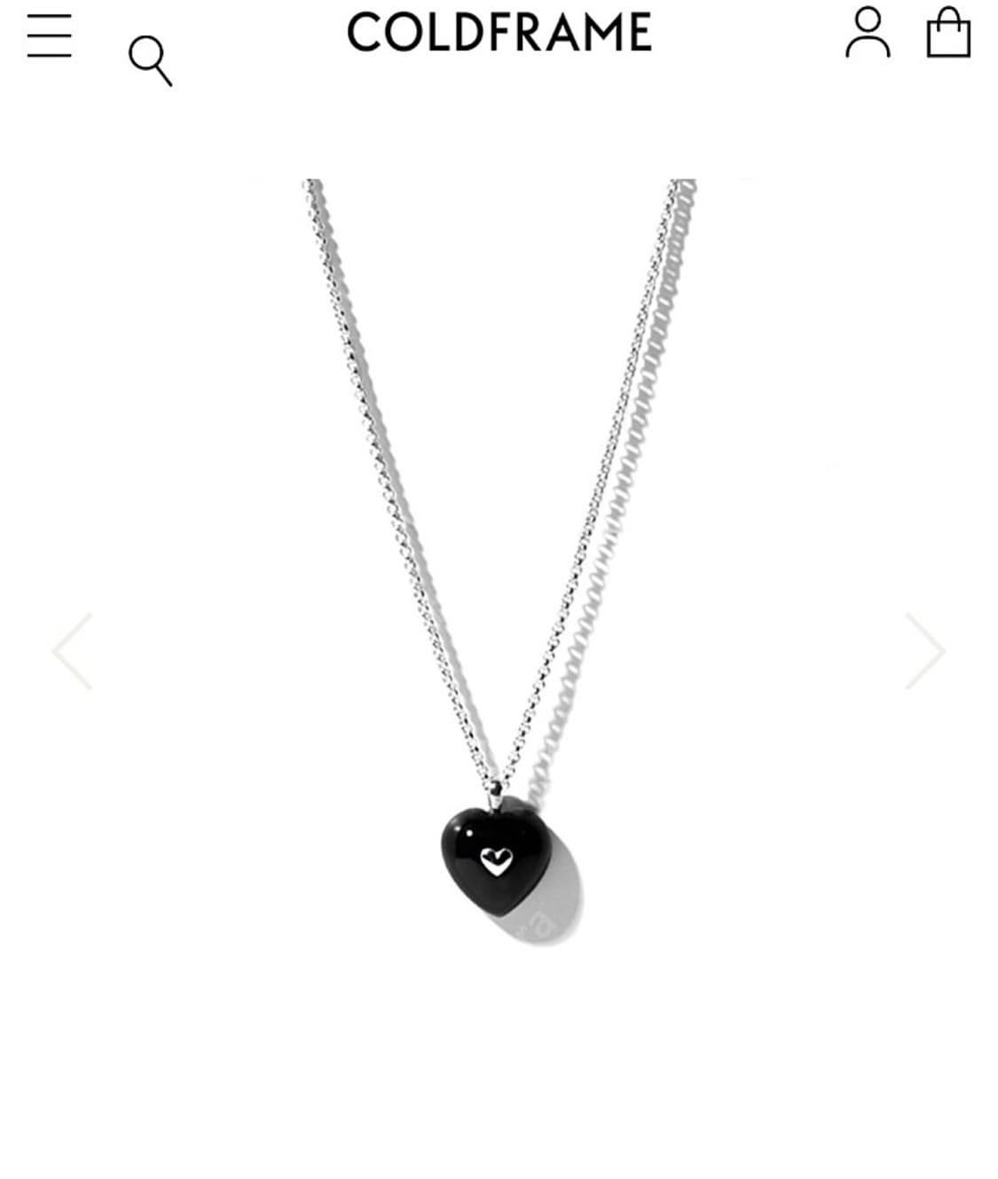 콜드프레임 베리 오닉스 하트 펜던트 블랙 목걸이 상품이미지1