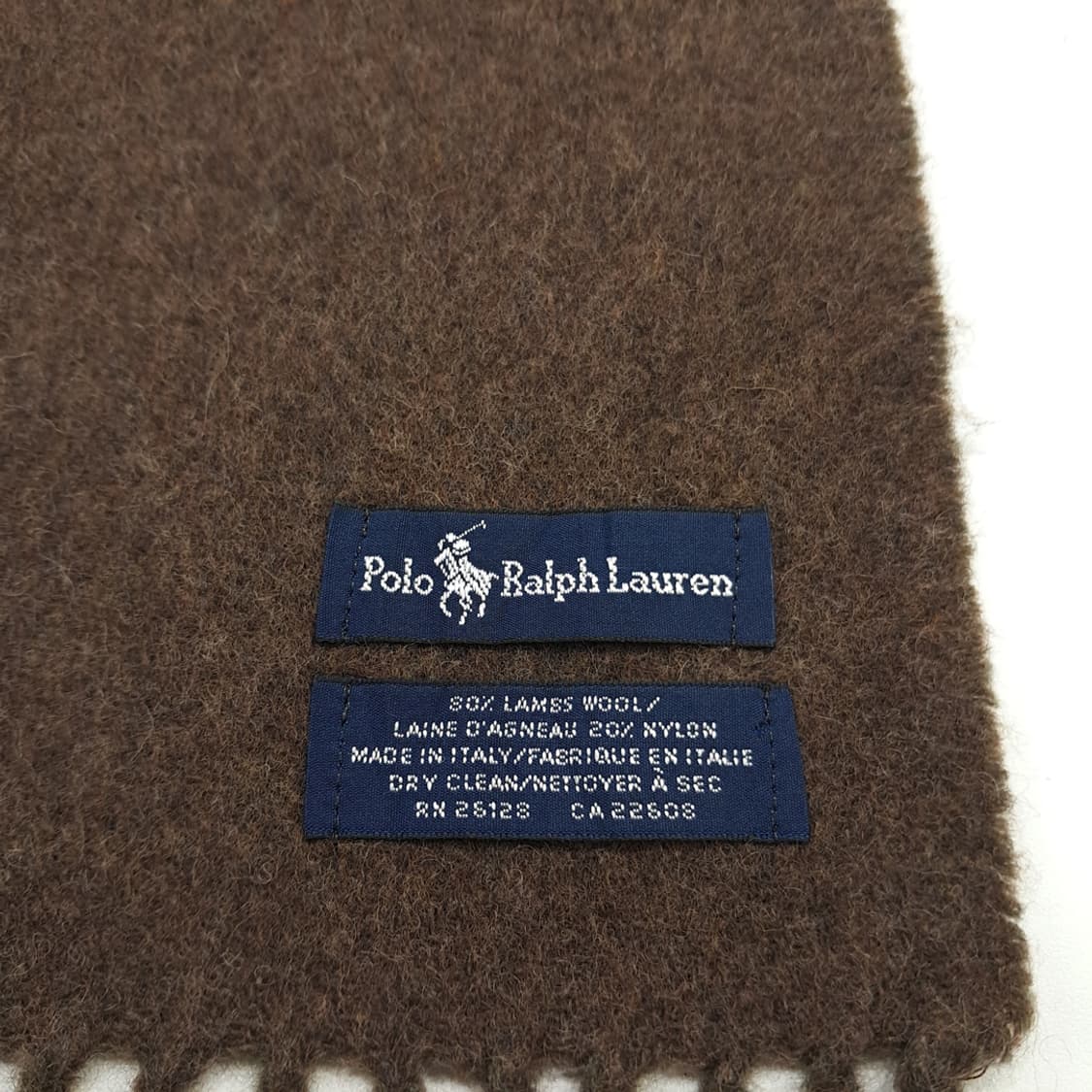 MX172 폴로 랄프로렌 올리브그린 브라운 램스울 양면 목도리 머플러 상품이미지5