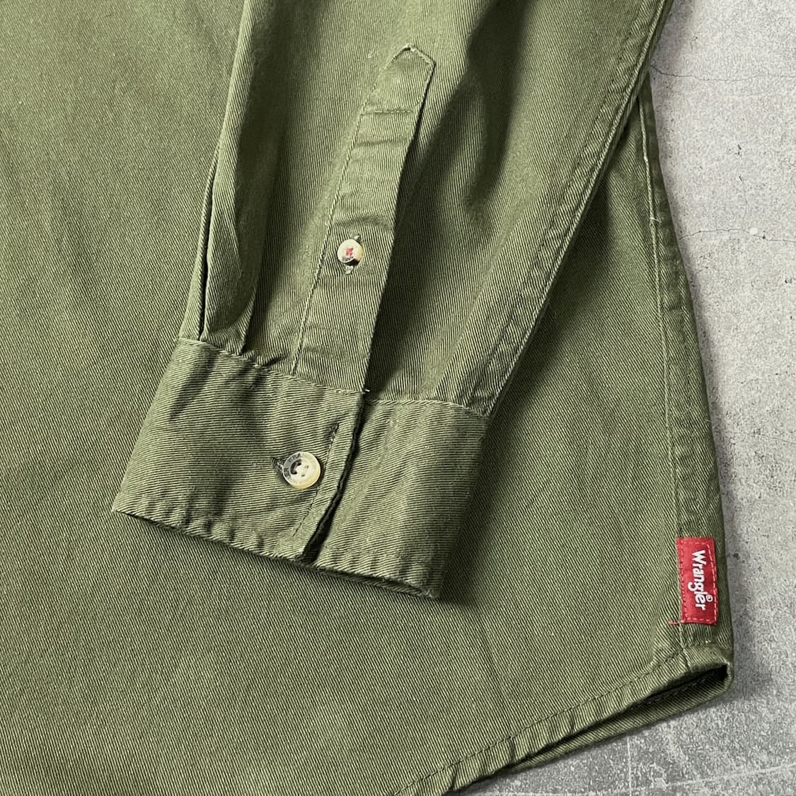 WRANGLER 랭글러 빈티지 카키 플랩포켓 코튼 셔츠 A00605 상품이미지6