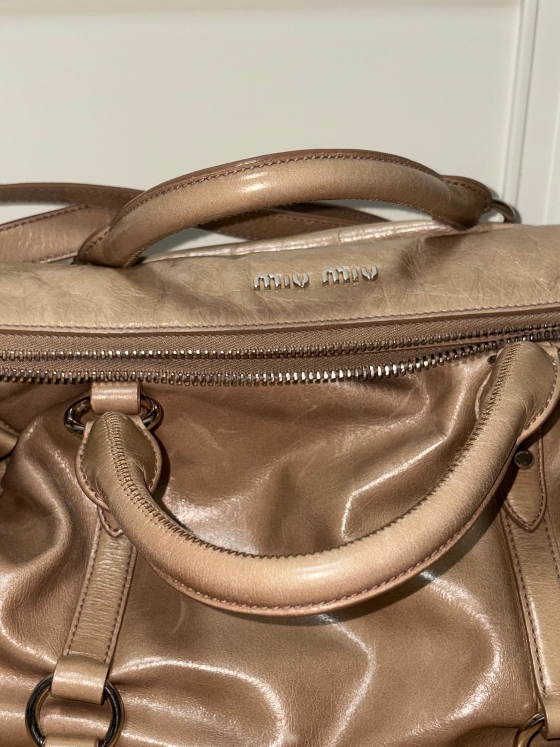 미우미우 빈티지 베이지 리본 사첼백 상품이미지1