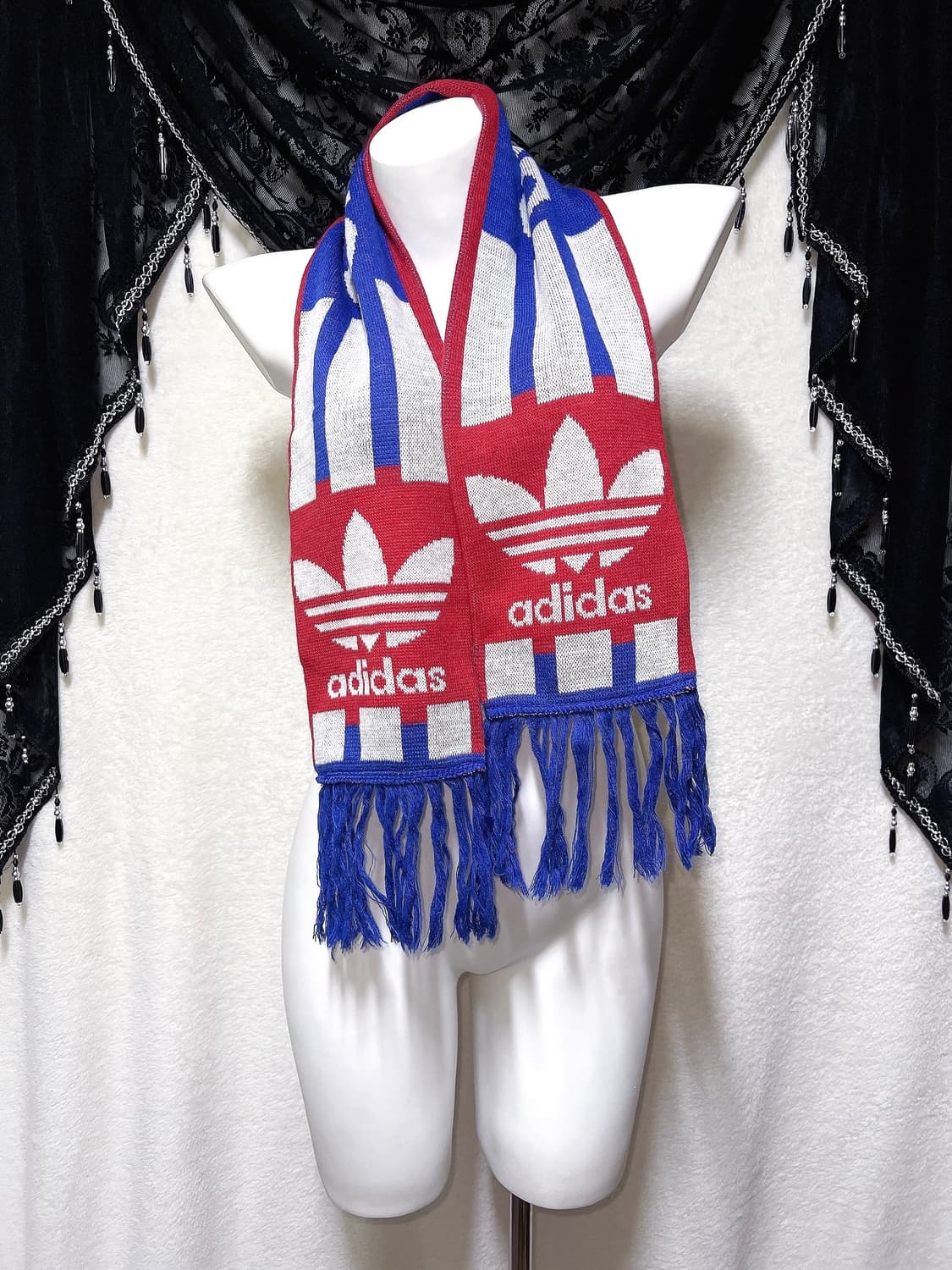 아디다스 adidas 레드 블루 파이어버드 태슬 머플러 목도리 축구유니폼 상품이미지1