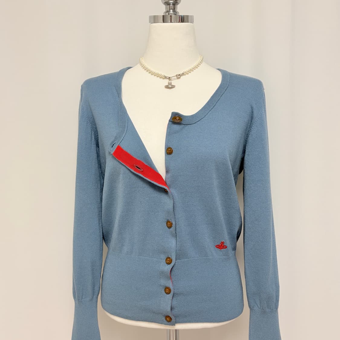 비비안웨스트우드 레드라벨 유넥 가디건 연블루 상품이미지3