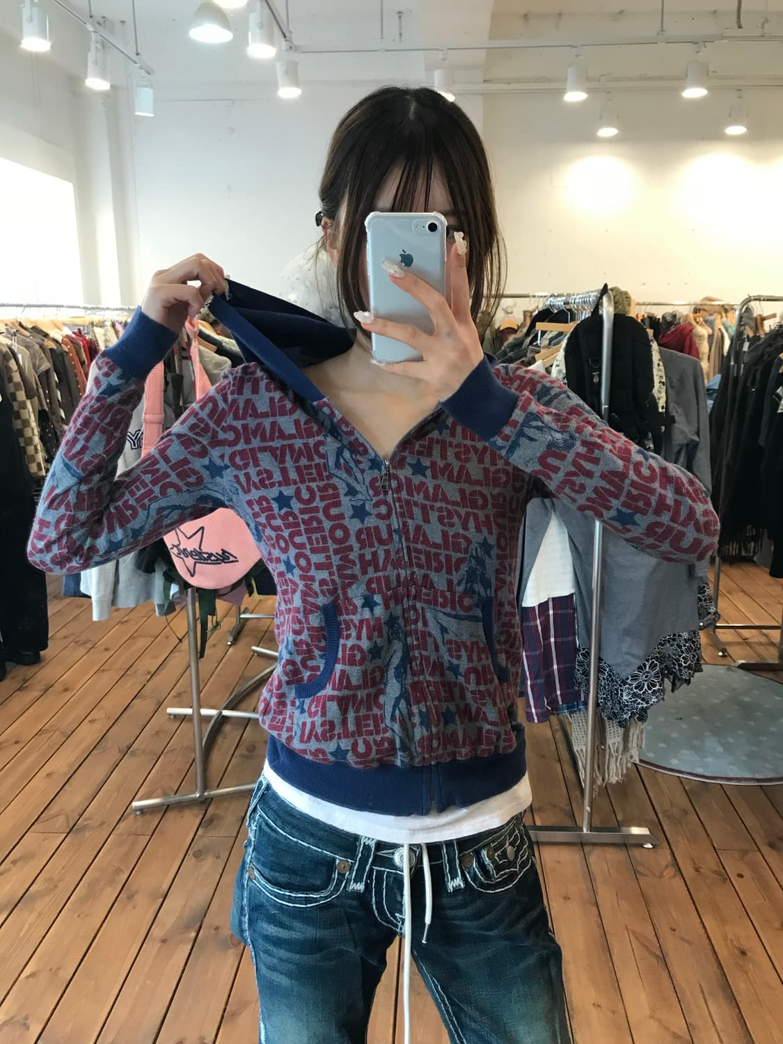 히스테릭글래머 스타 후드집업 상품이미지4