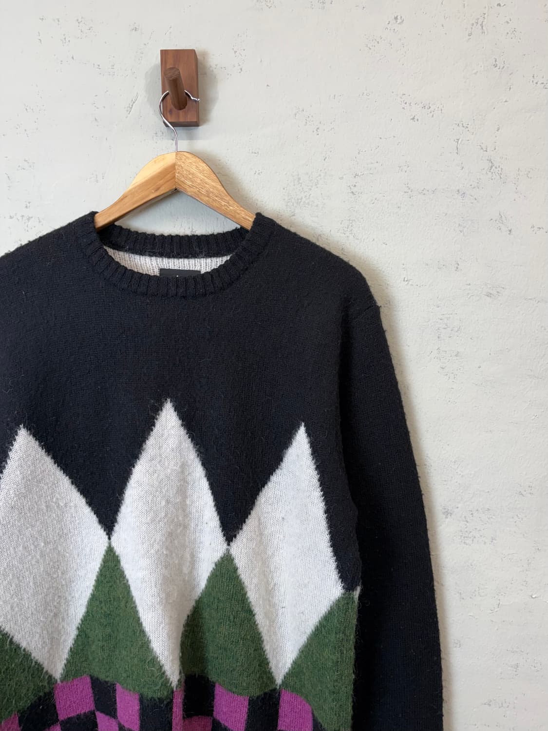 스투시 다이아몬트 채크 모헤어 아가일 니트 상품이미지3