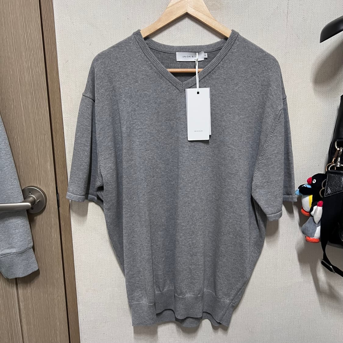 [XL ]유니온블루 AMBIENT V-NECK HALF KNIT 그레이 상품이미지4