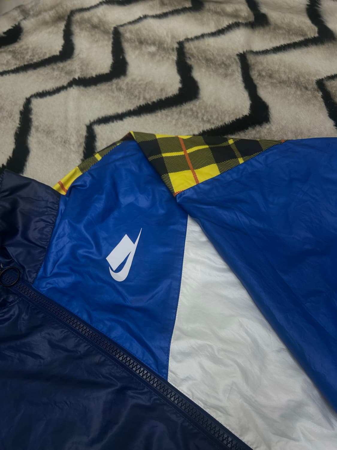 [L]나이키NSW 우븐 체크 멀티컬러 오버핏 바람막이 상품이미지1