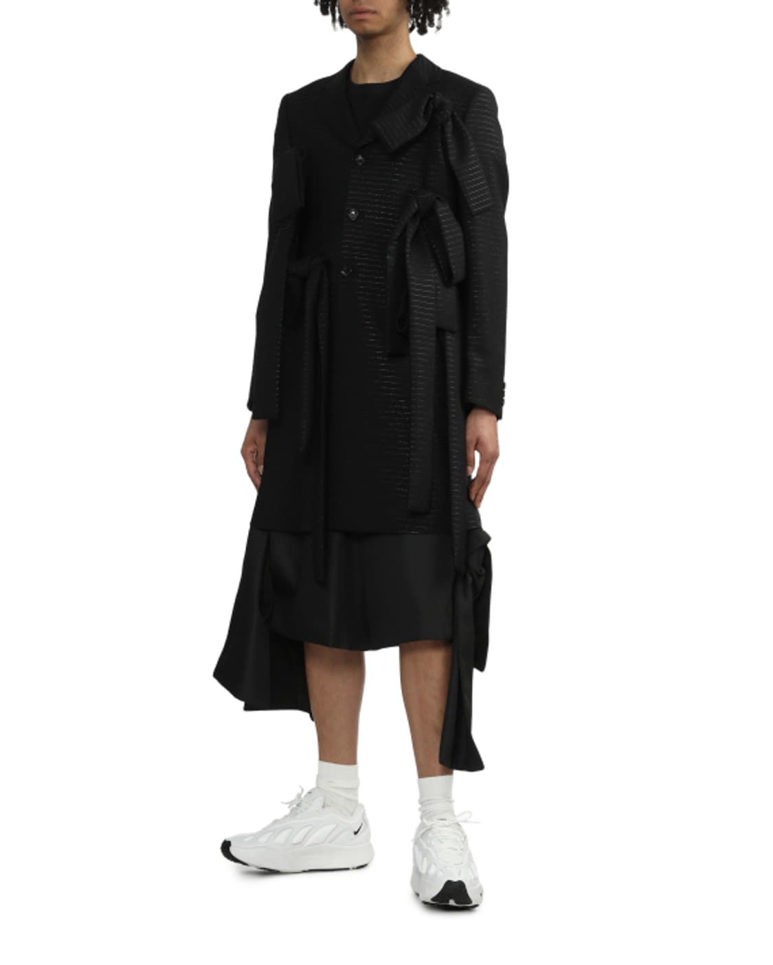 새상품 꼼데가르송 옴므플러스 블랙 벨티드 롱코트 XS 상품이미지4