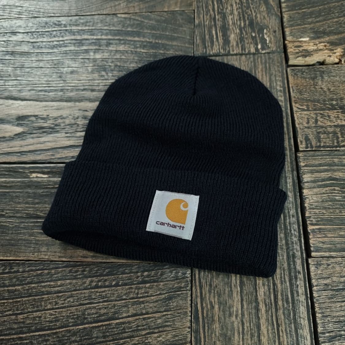 칼하트 로고 패치 비니 블랙 M19646 상품이미지1