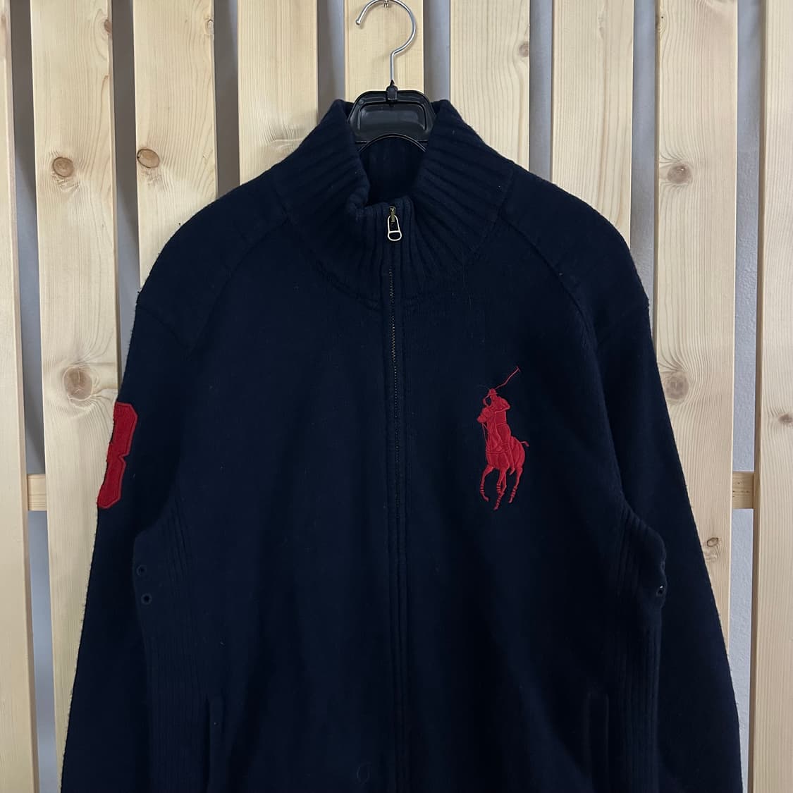 (M) 폴로 랄프로렌 네이비 빅포니 투웨이 니트 집업 상품이미지4