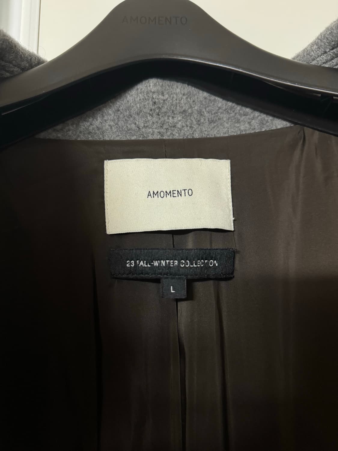 아모멘토 싱글 브레스티드 코트 그레이 L 상품이미지3