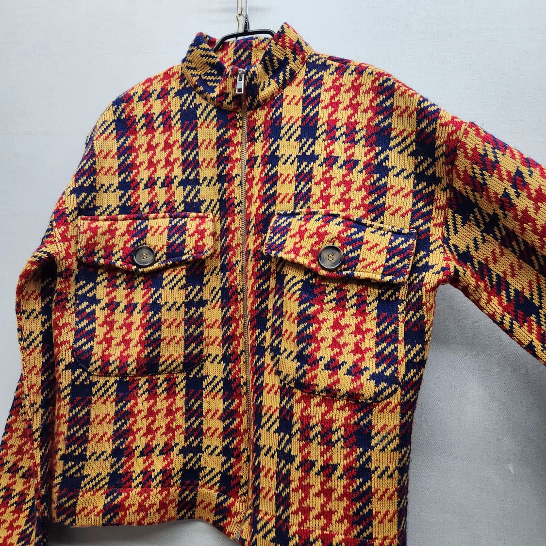 자라 ZARA 체크 니트 빅 투포켓 크롭 니트 자켓 상품이미지2