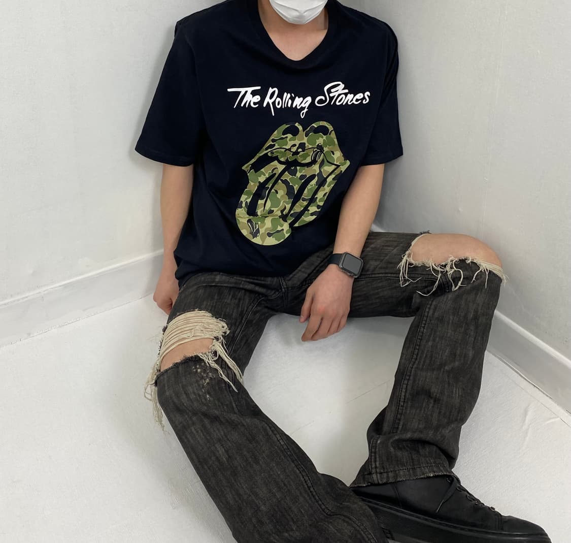 롤링스톤즈 카모 락 티셔츠 상품이미지1