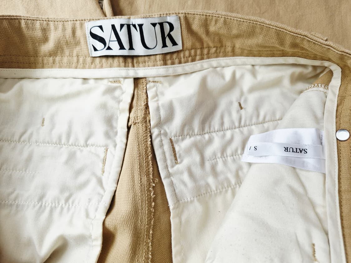 SATUR 세터 투턱 와이드 클래식 치노팬츠 S 상품이미지5
