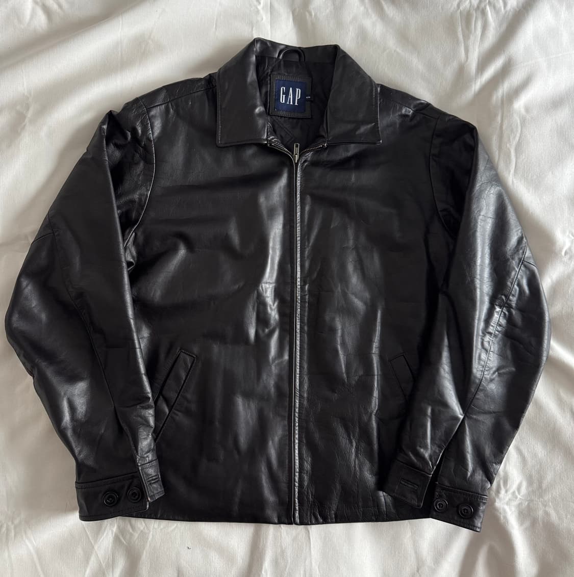 [M] 올드갭 싱글 집업 레더 자켓 상품이미지1