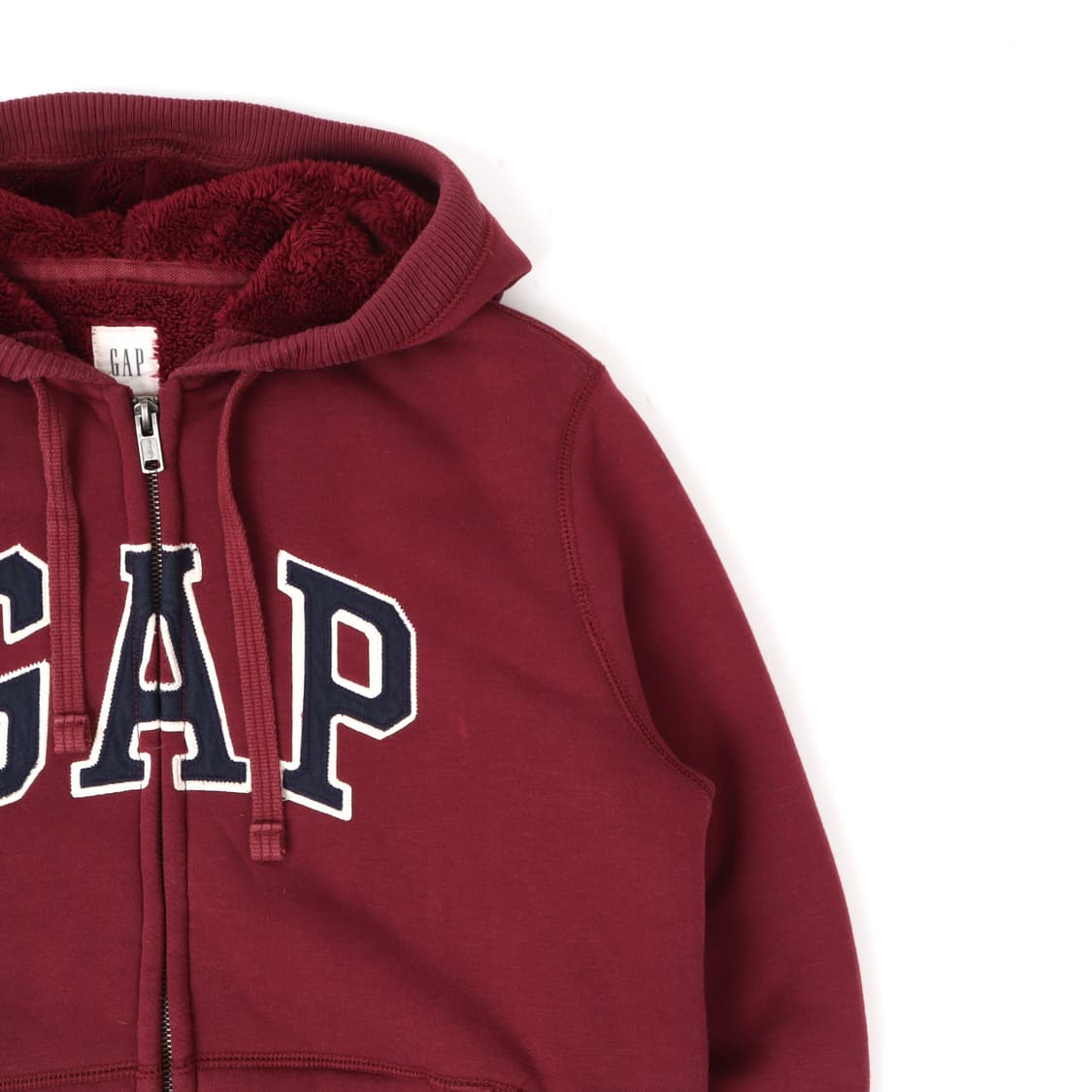 갭 버건디 아플리케 쉐르파라이닝 후드집업 상품이미지3