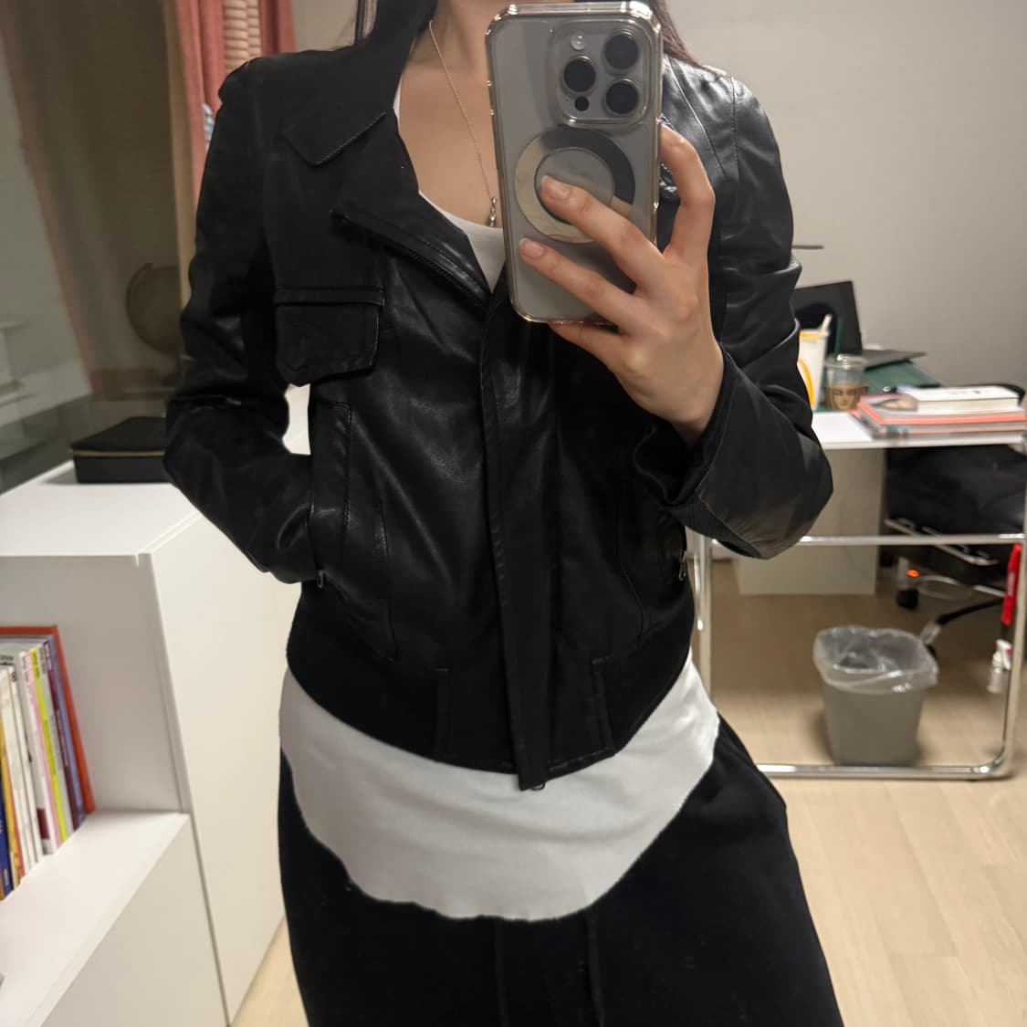 [system] black lambskin leather jacket 상품이미지7