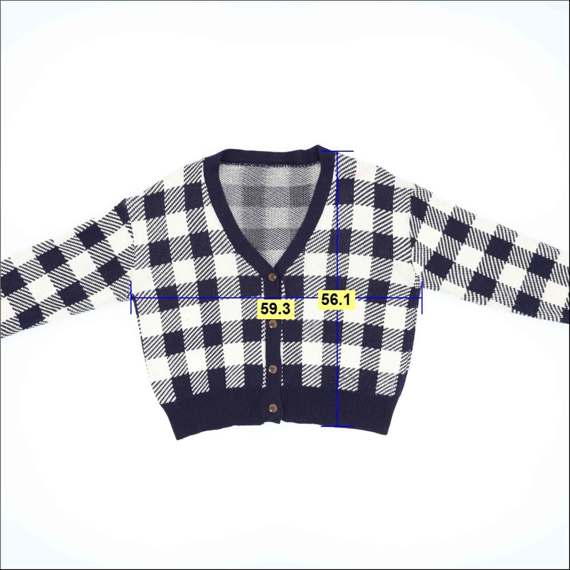 [55정도] 빈티지 여성 체크 브이넥 가디건 0119H1 상품이미지3