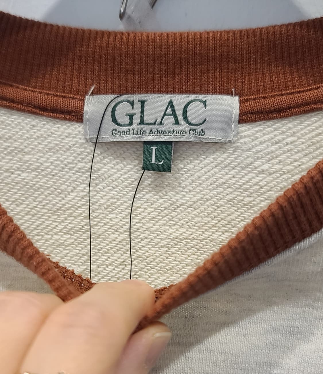 GLAC 베이지 /브라운 라운드 맨투맨  상품이미지5