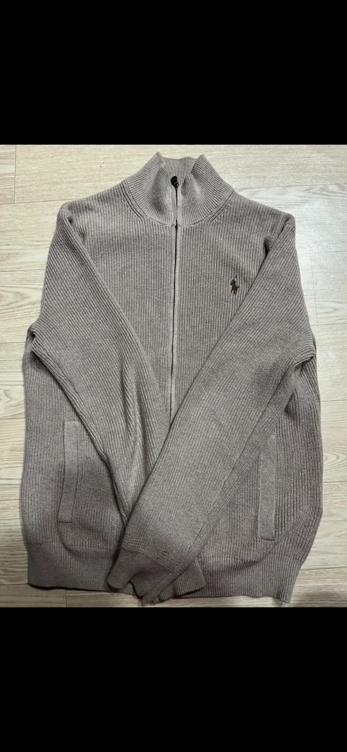 폴로 니트집업 브라운 상품이미지1
