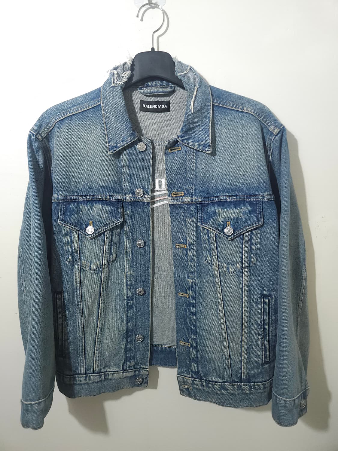 [새상품급] 발렌시아가 웨이브로고 데님 청자켓 48Size 상품이미지1