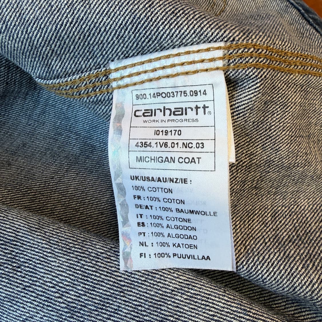칼하트 WIP 미시건 코트 데님 초어자켓 [ 95 ] 상품이미지5