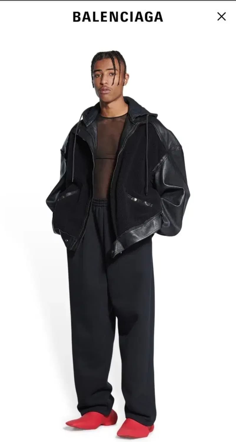 발렌시아가 1917 컬리지 레더 후드 판매합니다. 상품이미지1