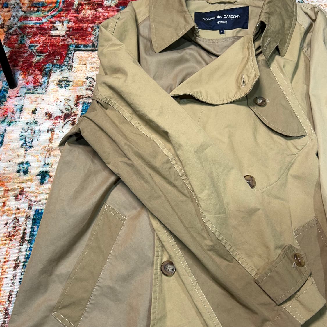 [2XL] 꼼데가르송 옴므 패치워크 트렌치코트 AD2021 상품이미지5
