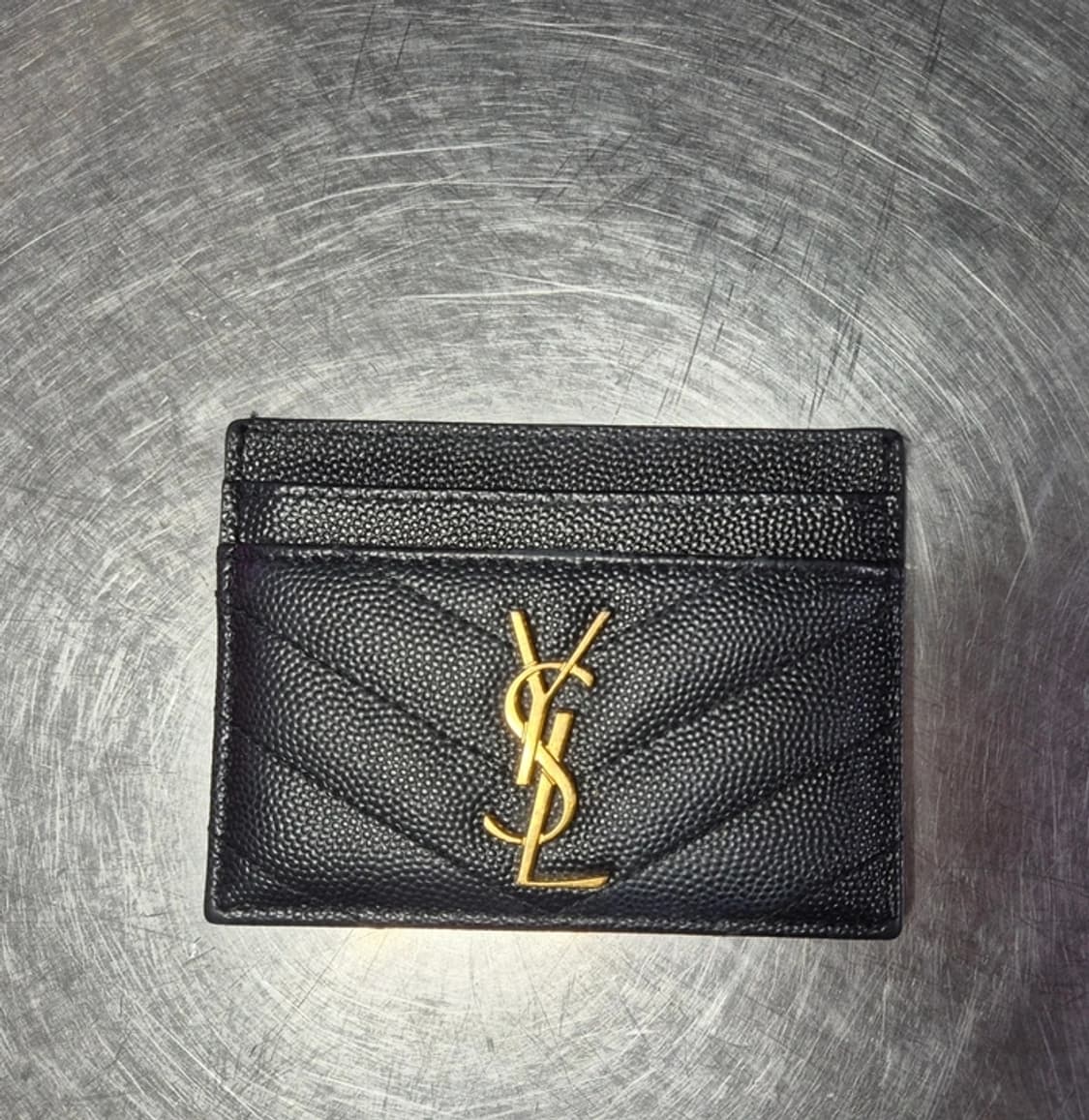 [정품] 생로랑 캐비어 금장 쉐브론 카드지갑  YSL 상품이미지1