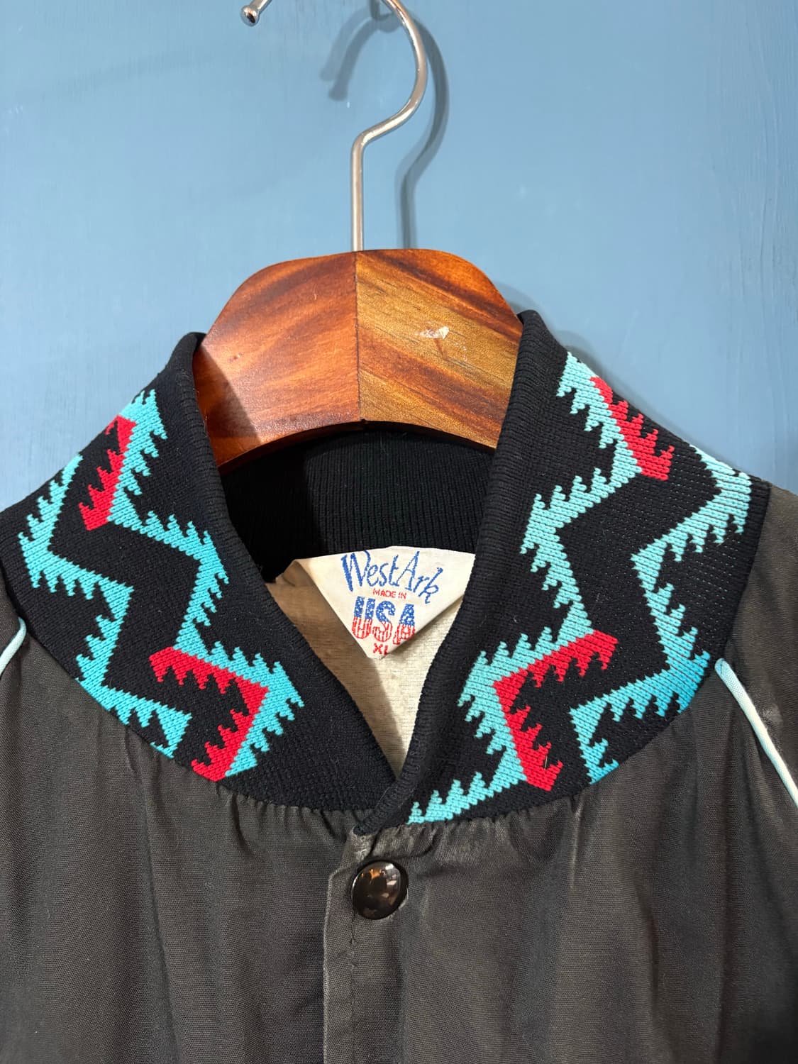 80‘s West Ark Aztec pattern varsity JK 상품이미지2
