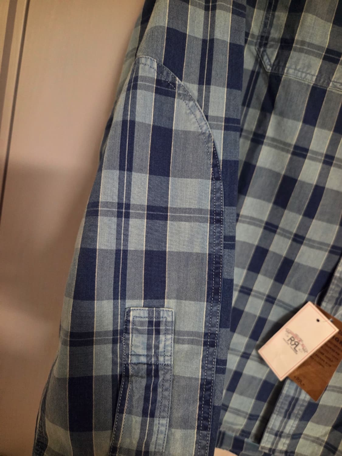 RRL 더블알엘 블루 체크 패턴 셔츠 M 새제품 상품이미지6