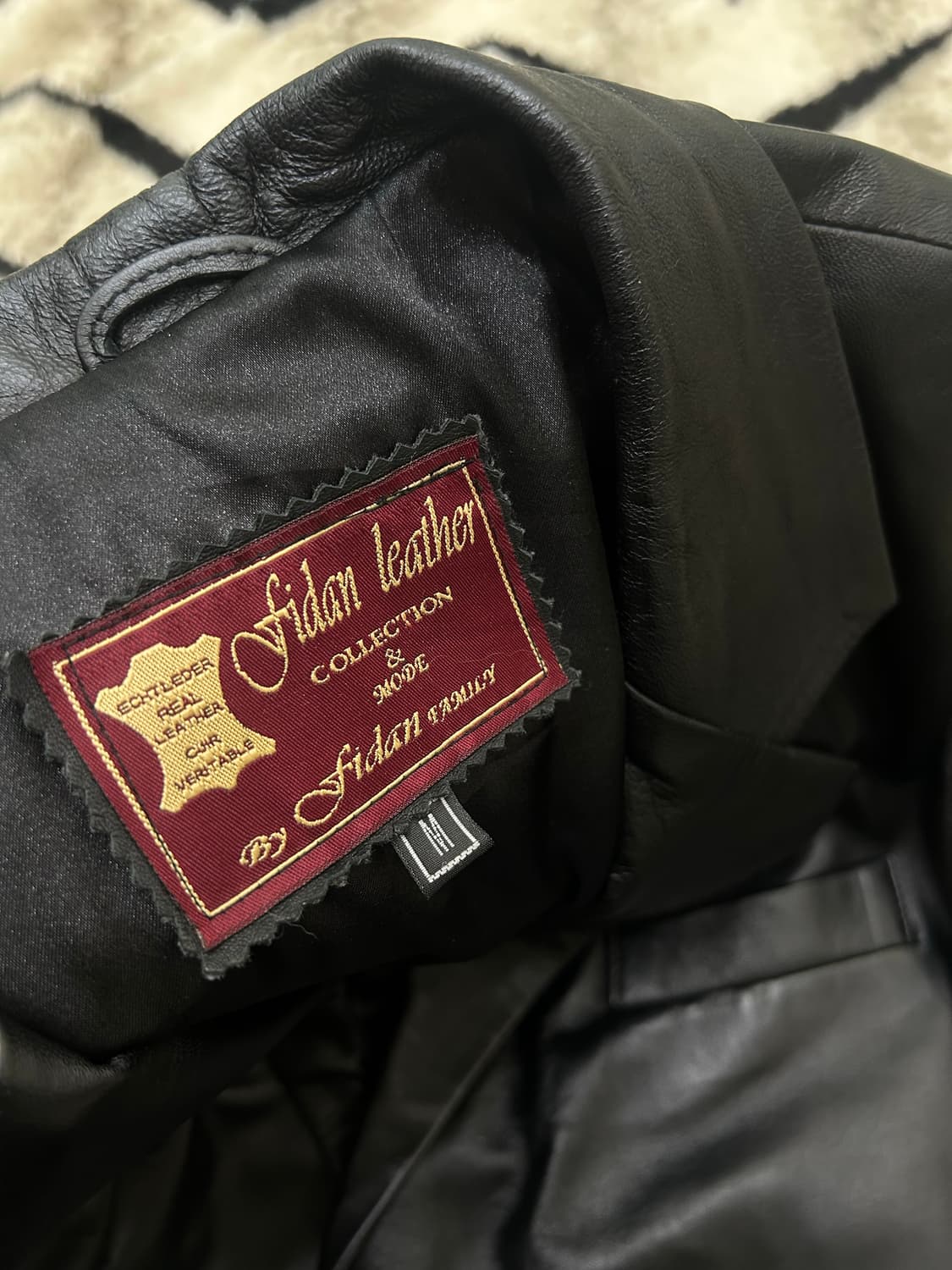 [2XL]빈티지 리얼레더 투버튼 블레이저/블랙 상품이미지4