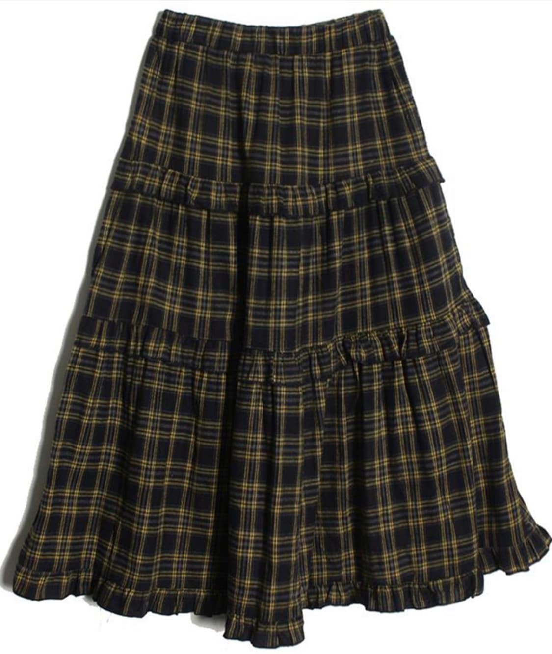 빈티지 체크 롱스커트 상품이미지1