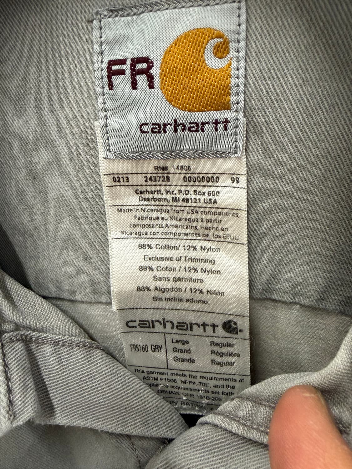 칼하트 FR 워크 셔츠 그레이 L 상품이미지6