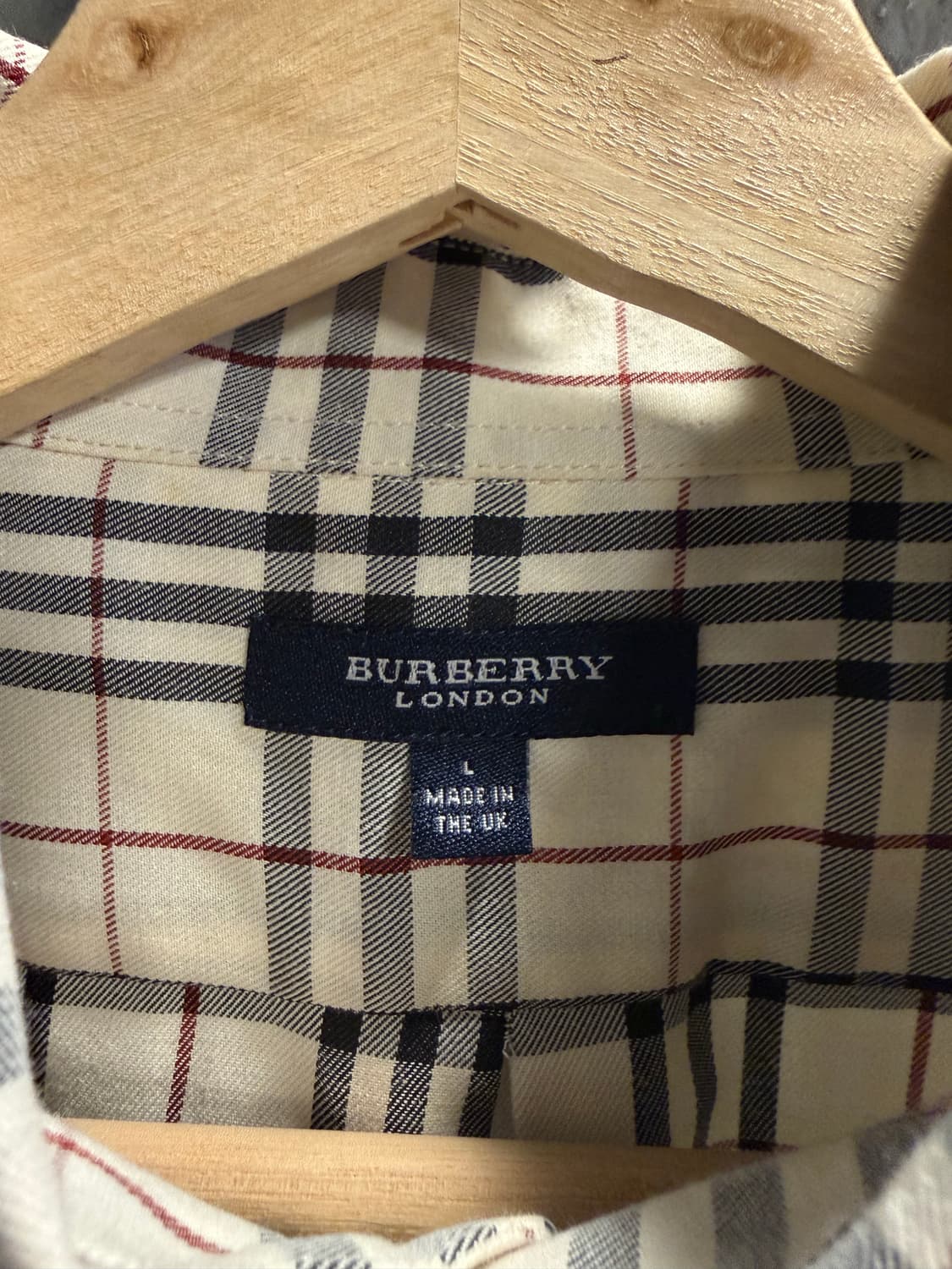 L 버버리 BURBERRY 런던 노바체크 버튼다운 셔츠 연베이지 상품이미지5