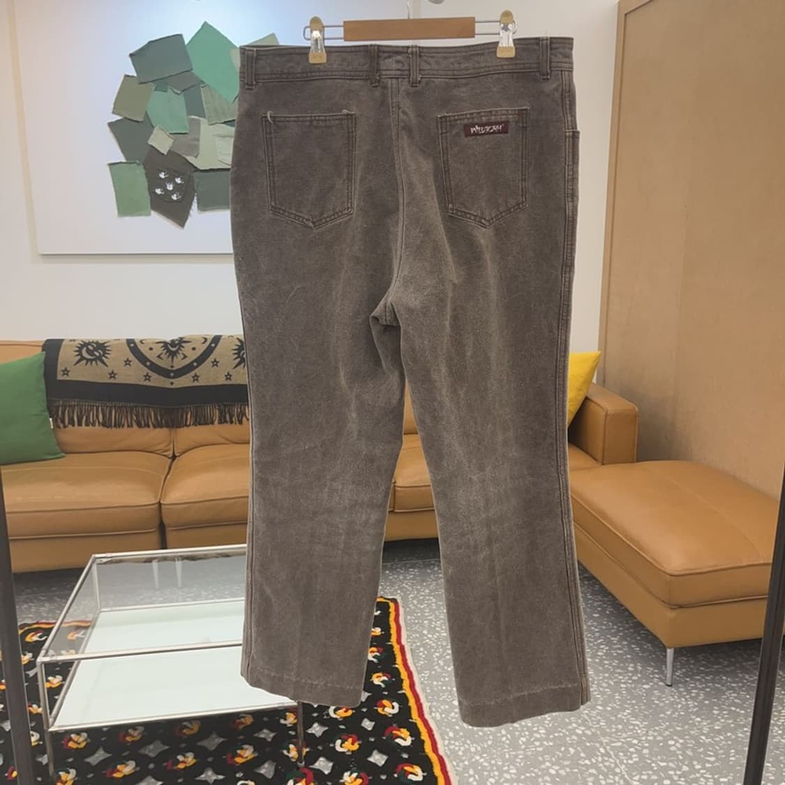 빈티지 올드스쿨 베이직 워싱 와이드 코튼팬츠 35인치 C06752 상품이미지4