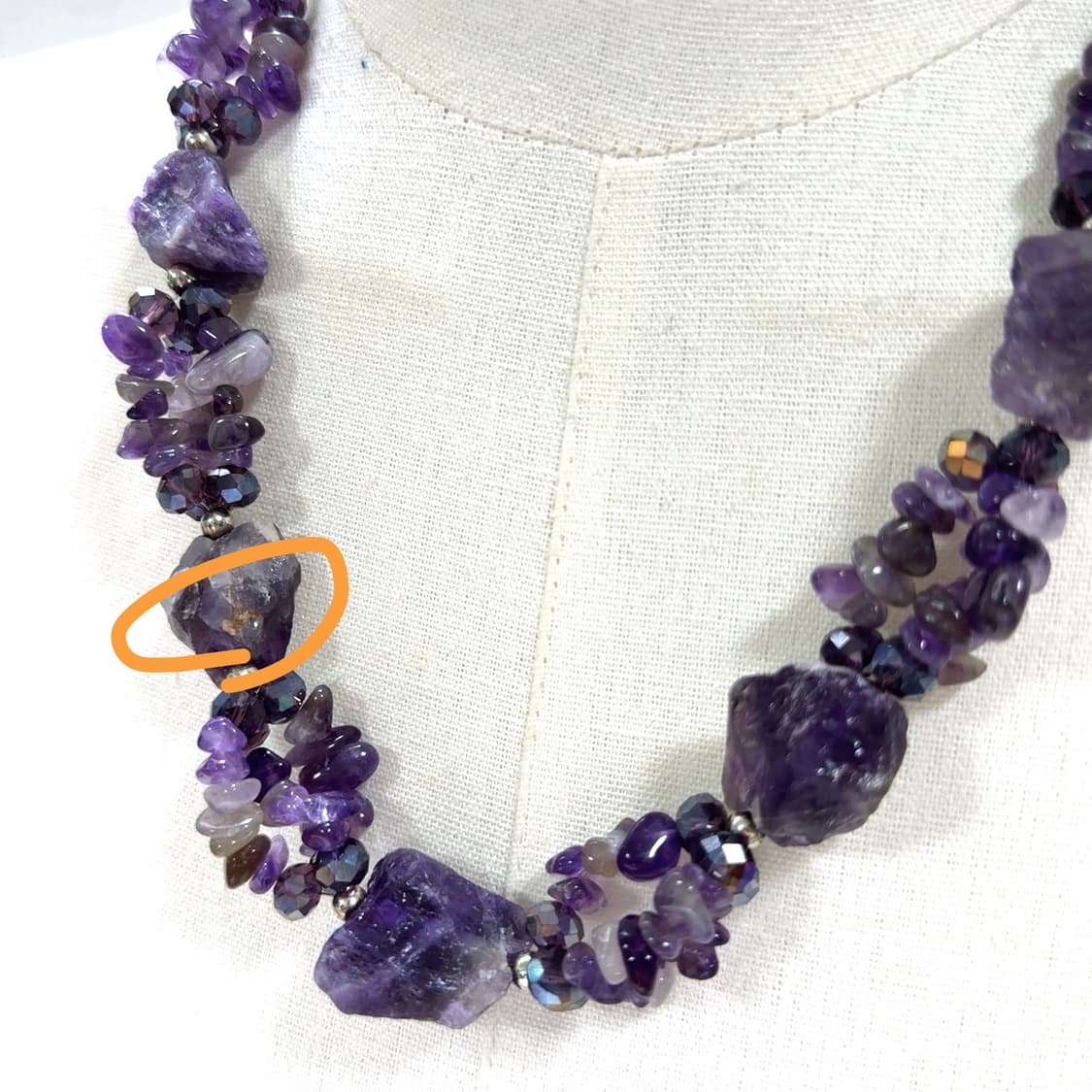 빈티지 천연원석 자수정 목걸이 상품이미지2